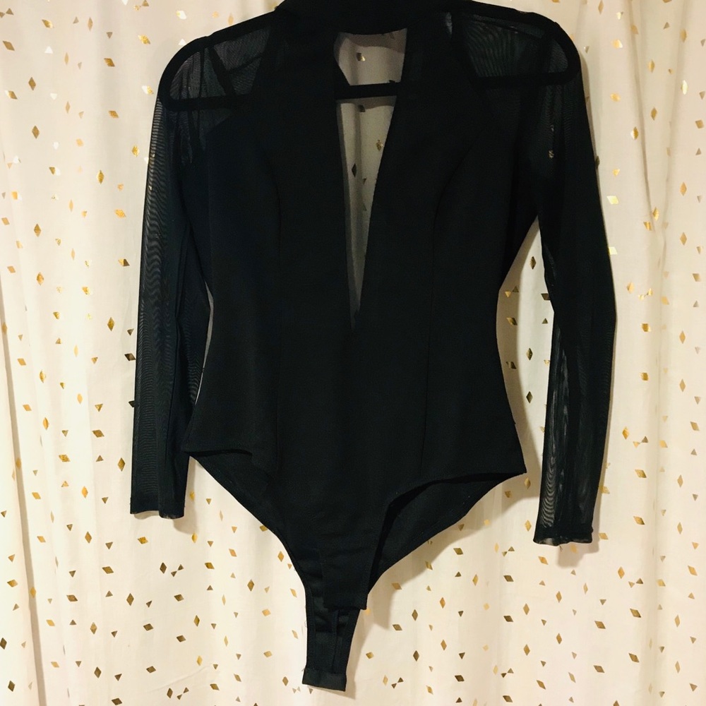 MESH LF BLACK BODYSUIT